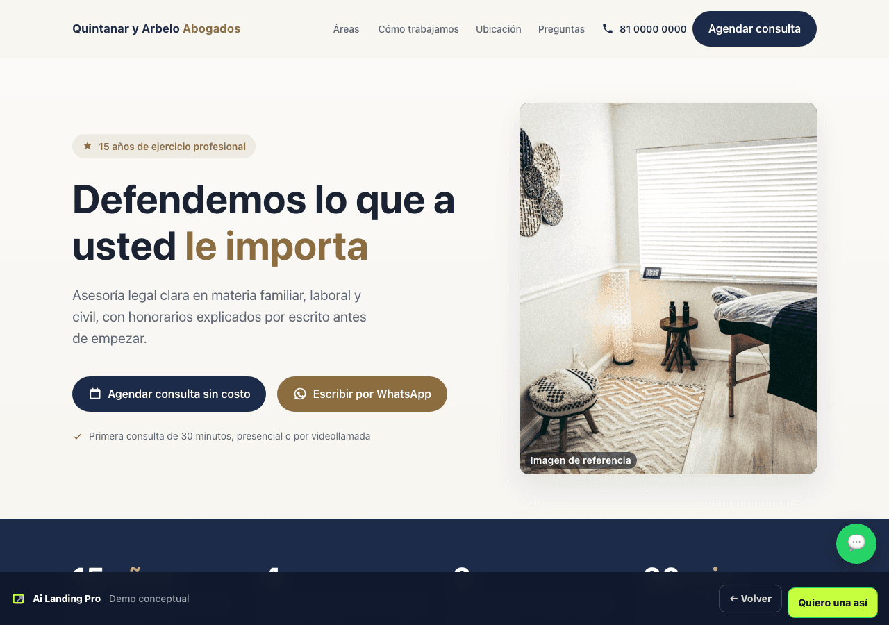 Web de ejemplo para despacho de abogados