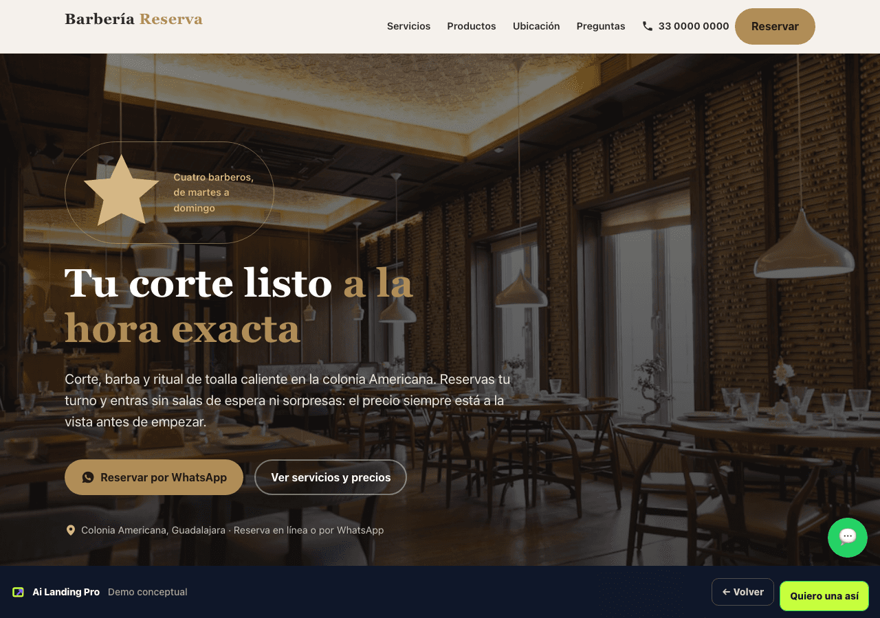Web de ejemplo para barbería