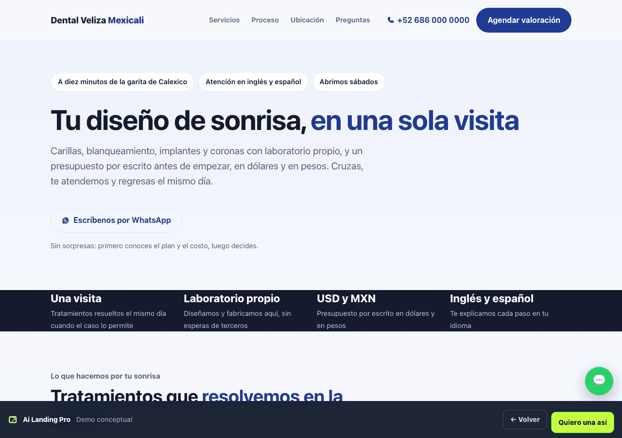Web de muestra Dental Veliza