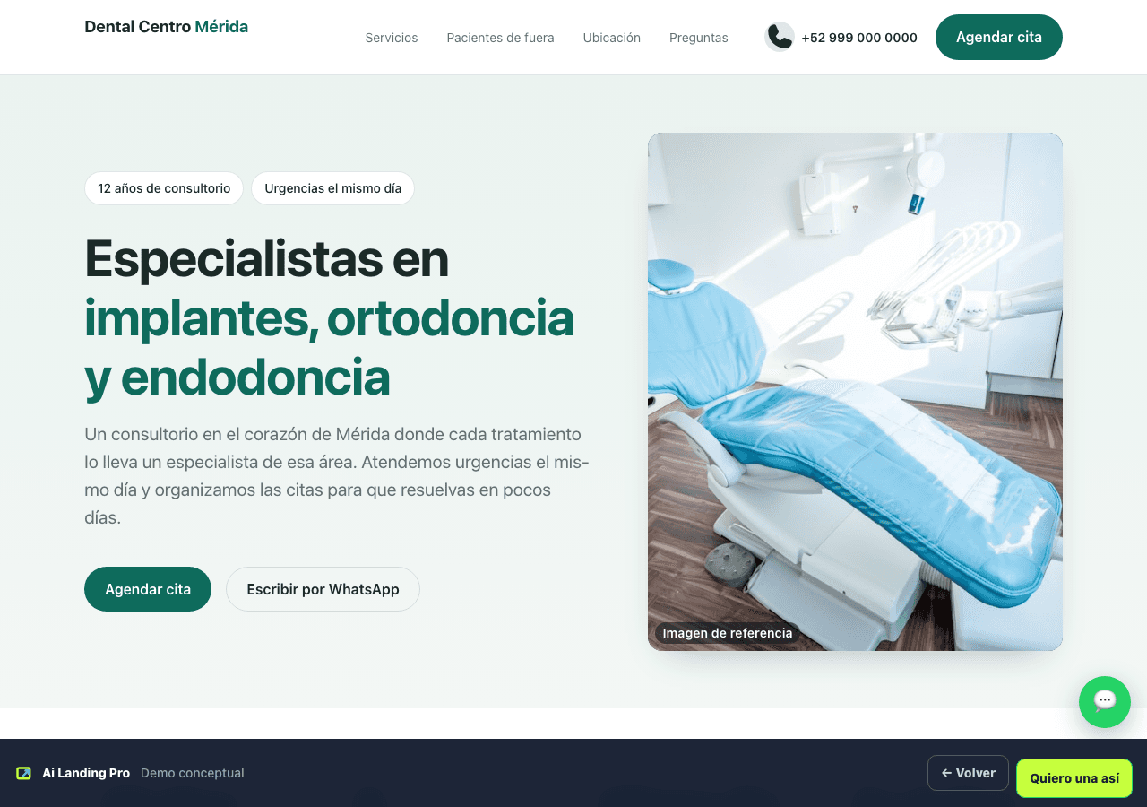 Web de muestra Dental Mérida